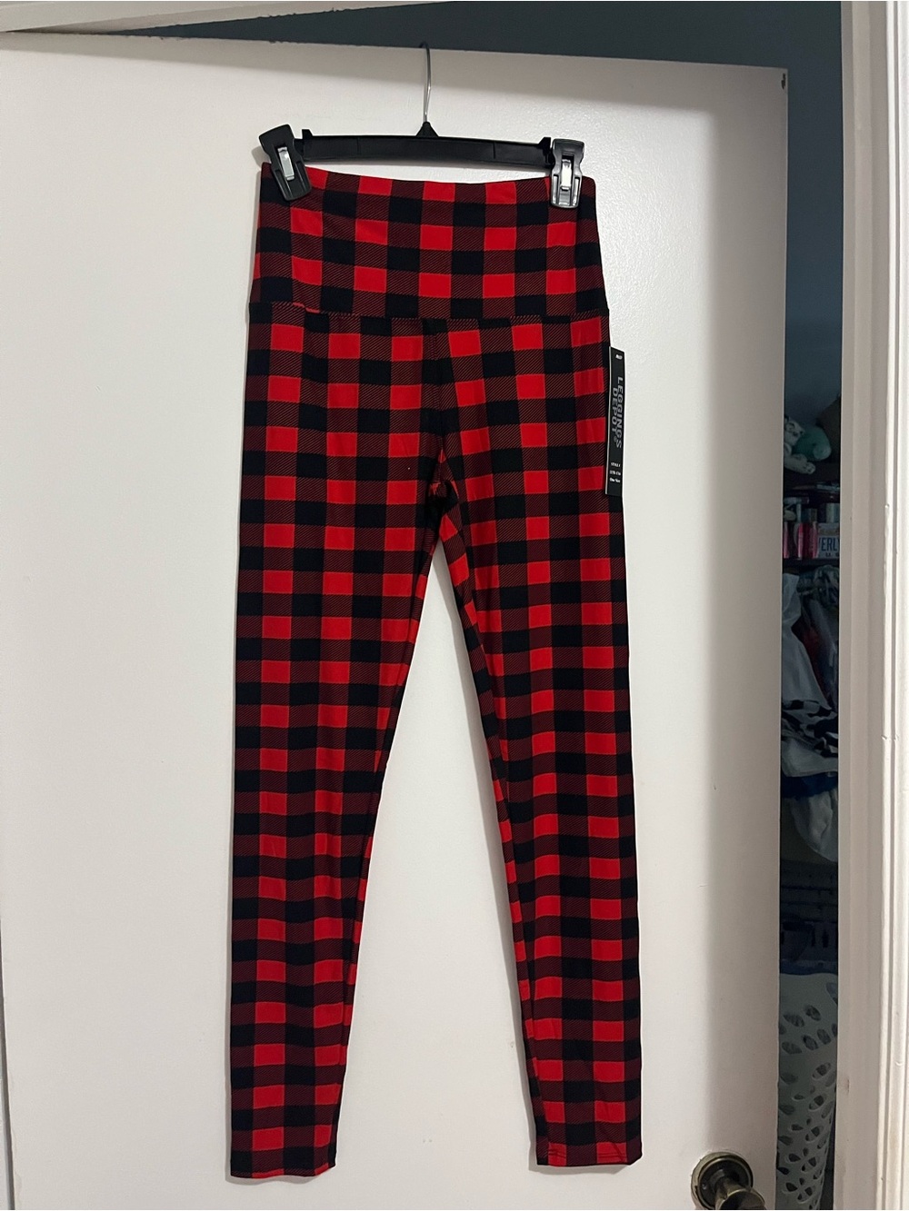 Woman’s  Red & Black Buffalo Plaid Leggings Brand new with tags
